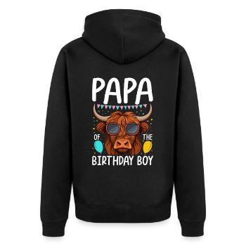 Papa Du Garçon D’anniversaire - Veste à capuche bio Premium Unisexe - noir - Dos - Nico (187cm)
