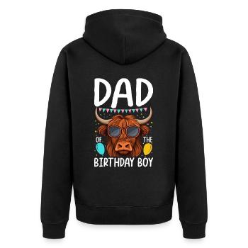 Dad Of The Birthday Boy - Unisex Premium Bio Zip Hoodie - Schwarz - Hinten - Nico (187cm)