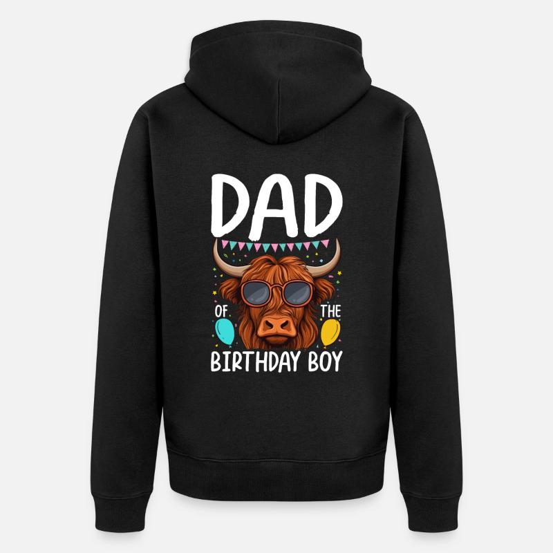Papa du garçon d’anniversaire - Veste à capuche bio Premium Unisexe - noir