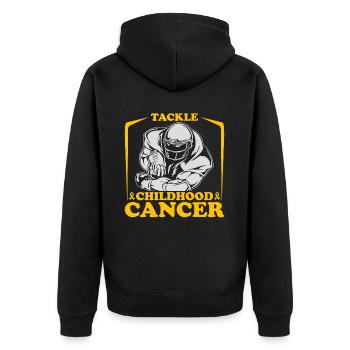 Krebs Im Kindesalter Childhood Cancer Awareness - Unisex Premium Bio Zip Hoodie - Schwarz - Hinten - Nico (187cm)