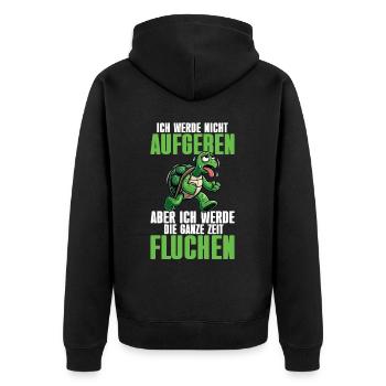 Ich Werde Nicht Aufgeben Schildkröte Läufer - Unisex Premium Bio Zip Hoodie - Schwarz - Hinten - Nico (187cm)