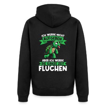 Ich Werde Nicht Aufgeben Schildkröte Läufer - Unisex Premium Bio Zip Hoodie - Schwarz - Hinten - Nico (187cm)
