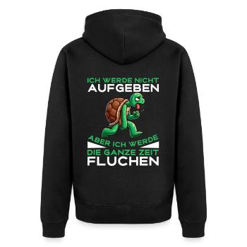 Ich Werde Nicht Aufgeben Schildkröte Läufer - Unisex Premium Bio Zip Hoodie - Schwarz - Hinten - Nico (187cm)