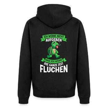 Ich Werde Nicht Aufgeben Schildkröte Läufer - Unisex Premium Bio Zip Hoodie - Schwarz - Hinten - Nico (187cm)