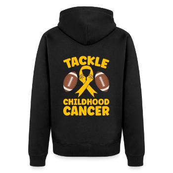 Krebs Im Kindesalter Childhood Cancer Awareness - Unisex Premium Bio Zip Hoodie - Schwarz - Hinten - Nico (187cm)