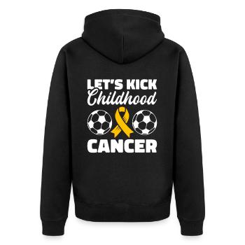 Krebs Im Kindesalter Childhood Cancer Awareness - Unisex Premium Bio Zip Hoodie - Schwarz - Hinten - Nico (187cm)