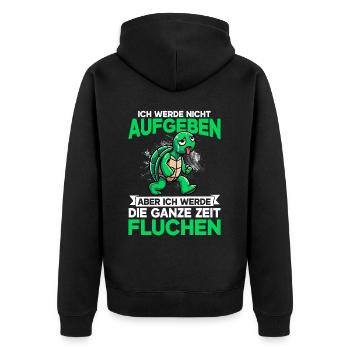 Ich Werde Nicht Aufgeben Schildkröte Läufer - Unisex Premium Bio Zip Hoodie - Schwarz - Hinten - Nico (187cm)