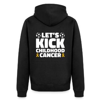 Krebs Im Kindesalter Childhood Cancer Awareness - Unisex Premium Bio Zip Hoodie - Schwarz - Hinten - Nico (187cm)