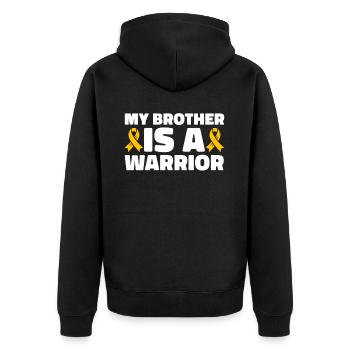 Krebs Im Kindesalter Childhood Cancer Awareness - Unisex Premium Bio Zip Hoodie - Schwarz - Hinten - Nico (187cm)