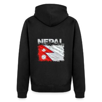 Népal - Veste à capuche bio Premium Unisexe - noir - Dos - Nico (187cm)