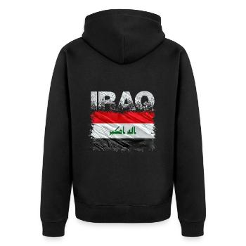 Irak - Veste à capuche bio Premium Unisexe - noir - Dos - Nico (187cm)