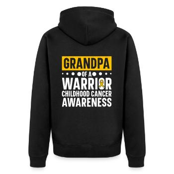 Krebs Im Kindesalter Childhood Cancer Awareness - Unisex Premium Bio Zip Hoodie - Schwarz - Hinten - Nico (187cm)