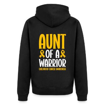 Krebs Im Kindesalter Childhood Cancer Awareness - Unisex Premium Bio Zip Hoodie - Schwarz - Hinten - Nico (187cm)