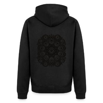 Spooky Ghosts Eyes Dark Halloween Design - Unisex Premium Organic Zip Hoodie - black - Back - Nico (187cm)