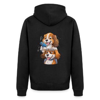 Dog Groomer Hundfriseur für einen Hundfriseur - Unisex Premium Bio Zip Hoodie - Schwarz - Hinten - Nico (187cm)