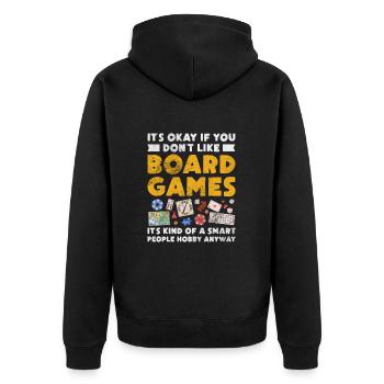 Board game - Unisex Premium Organic Zip Hoodie - black - Back - Nico (187cm)