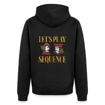 Board game - Unisex Premium Organic Zip Hoodie - black - Back - Nico (187cm)