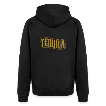 Tequila - Unisex Premium Bio Zip Hoodie - Schwarz - Hinten - Nico (187cm)