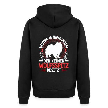 Wolfspitz Je possède un Keeshond - Veste à capuche bio Premium Unisexe - noir - Dos - Nico (187cm)