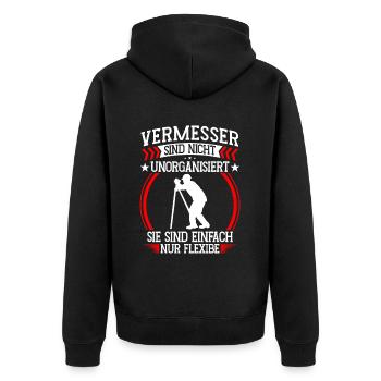 Surveyor is flexible Land surveyor - Unisex Premium Organic Zip Hoodie - black - Back - Nico (187cm)