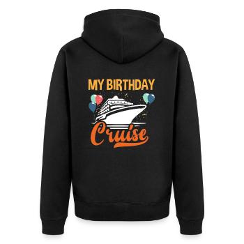My Birthday Cruise - Unisex Premium Organic Zip Hoodie - black - Back - Nico (187cm)