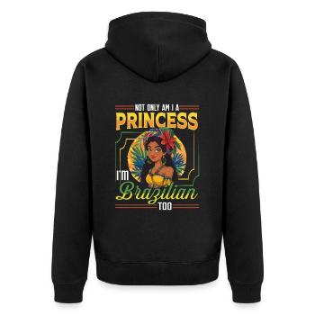 Filles d’origine brésilienne Brésil - Veste à capuche bio Premium Unisexe - noir - Dos - Nico (187cm)