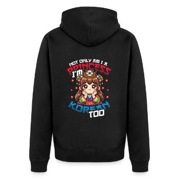 Mädchen Koreanische Herkunft Südkorea - Unisex Premium Bio Zip Hoodie - Schwarz - Hinten - Nico (187cm)