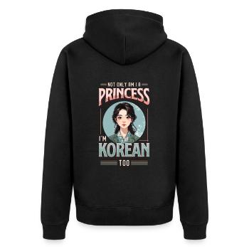 Mädchen Koreanische Herkunft Südkorea - Unisex Premium Bio Zip Hoodie - Schwarz - Hinten - Nico (187cm)