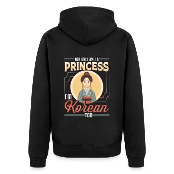 Mädchen Koreanische Herkunft Südkorea - Unisex Premium Bio Zip Hoodie - Schwarz - Hinten - Nico (187cm)