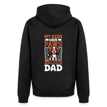 Welsh Springer Spaniel Dad - Unisex Premium Organic Zip Hoodie - black - Back - Nico (187cm)