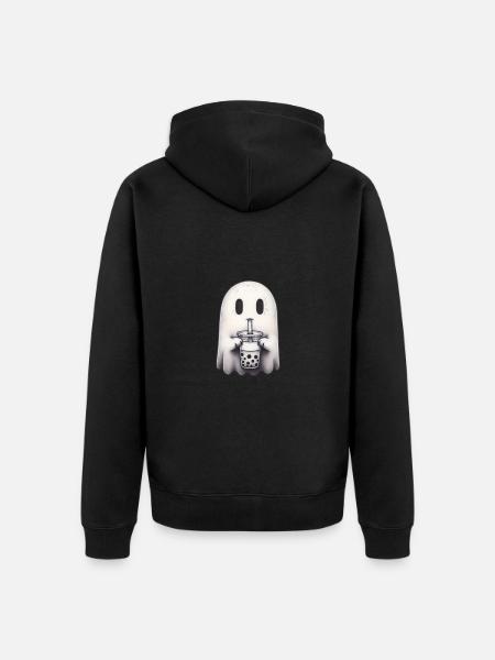 Ghost Bubble Te - Unisex Premium Bio Zip Hoodie - Schwarz