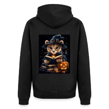 Halloween Gift Women Lion Men Kids Decoration - Unisex Premium Organic Zip Hoodie - black - Back - Nico (187cm)