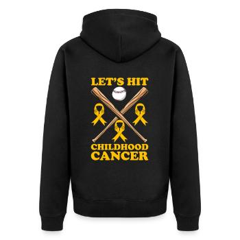 Krebs Im Kindesalter Childhood Cancer Awareness - Unisex Premium Bio Zip Hoodie - Schwarz - Hinten - Nico (187cm)
