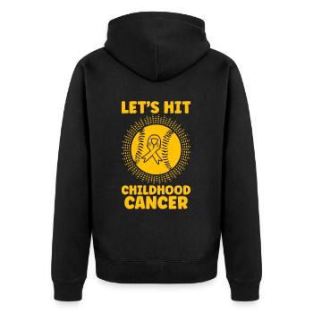 Krebs Im Kindesalter Childhood Cancer Awareness - Unisex Premium Bio Zip Hoodie - Schwarz - Hinten - Nico (187cm)