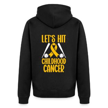 Krebs Im Kindesalter Childhood Cancer Awareness - Unisex Premium Bio Zip Hoodie - Schwarz - Hinten - Nico (187cm)