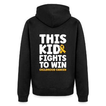 Krebs Im Kindesalter Childhood Cancer Awareness - Unisex Premium Bio Zip Hoodie - Schwarz - Hinten - Nico (187cm)