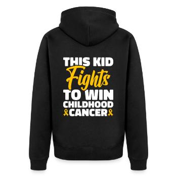 Krebs Im Kindesalter Childhood Cancer Awareness - Unisex Premium Bio Zip Hoodie - Schwarz - Hinten - Nico (187cm)