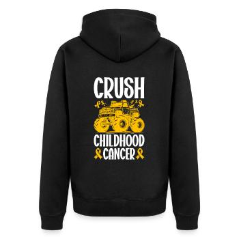 Krebs Im Kindesalter Childhood Cancer Awareness - Unisex Premium Bio Zip Hoodie - Schwarz - Hinten - Nico (187cm)
