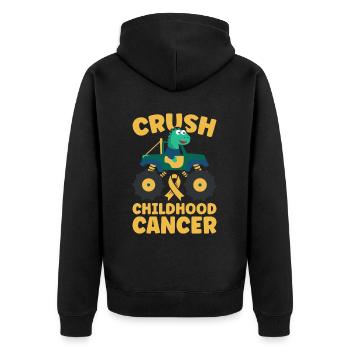 Krebs Im Kindesalter Childhood Cancer Awareness - Unisex Premium Bio Zip Hoodie - Schwarz - Hinten - Nico (187cm)