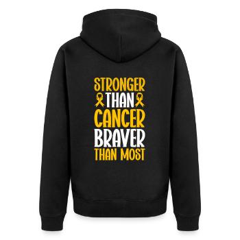 Krebs Im Kindesalter Childhood Cancer Awareness - Unisex Premium Bio Zip Hoodie - Schwarz - Hinten - Nico (187cm)