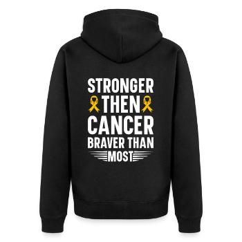 Krebs Im Kindesalter Childhood Cancer Awareness - Unisex Premium Bio Zip Hoodie - Schwarz - Hinten - Nico (187cm)