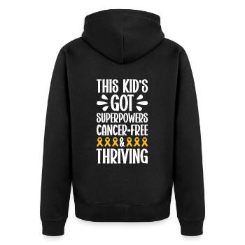 Krebs Im Kindesalter Childhood Cancer Awareness - Unisex Premium Bio Zip Hoodie - Schwarz - Hinten - Nico (187cm)
