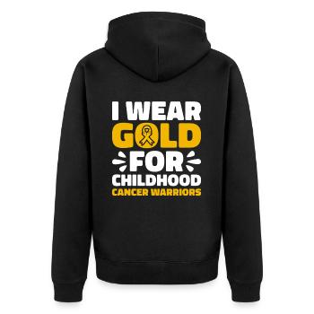 Krebs Im Kindesalter Childhood Cancer Awareness - Unisex Premium Bio Zip Hoodie - Schwarz - Hinten - Nico (187cm)