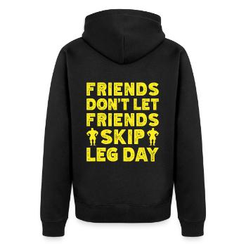 Fitness Motivation Bodybuilder Don ́t Skip Leg Day - Veste à capuche bio Premium Unisexe - noir - Dos - Nico (187cm)