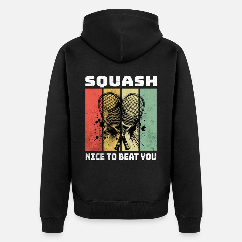 Squash Sprüche - Unisex Premium Bio Zip Hoodie - Schwarz