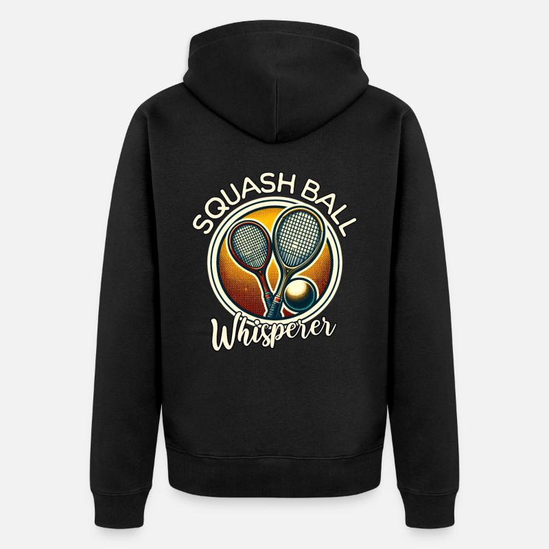 Squash Flüsterer - Unisex Premium Bio Zip Hoodie - Schwarz