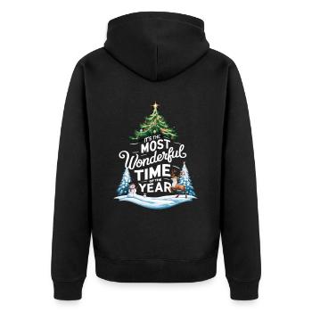 Réveillon de Noël La plus belle période de l’année Noël - Veste à capuche bio Premium Unisexe - noir - Dos - Nico (187cm)