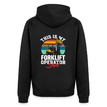 This Is My Forklift Driver Shirt - Unisex Premium Organic Zip Hoodie - black - Back - Nico (187cm)