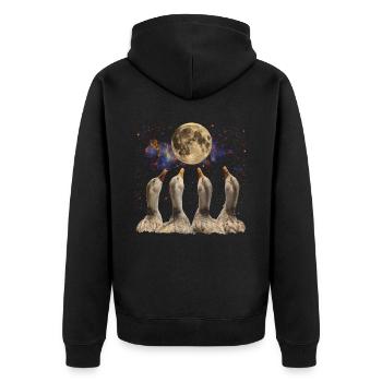 Canards Ferme Animal Fermier Lune Hurlante - Veste à capuche bio Premium Unisexe - noir - Dos - Nico (187cm)