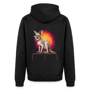 Känguru Australien Wildtiere Kinder Kind Baby - Unisex Premium Bio Zip Hoodie - Schwarz - Hinten - Nico (187cm)